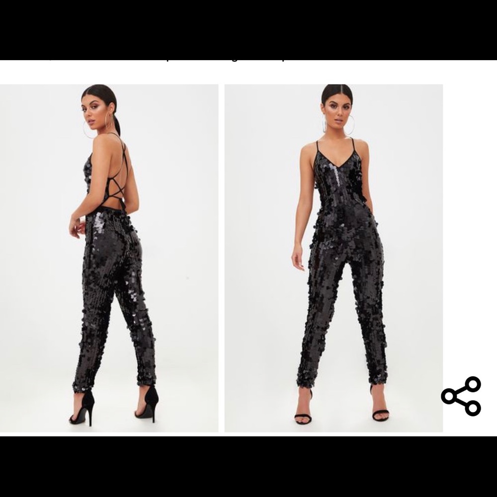 Black Sequin Jumpsuit
